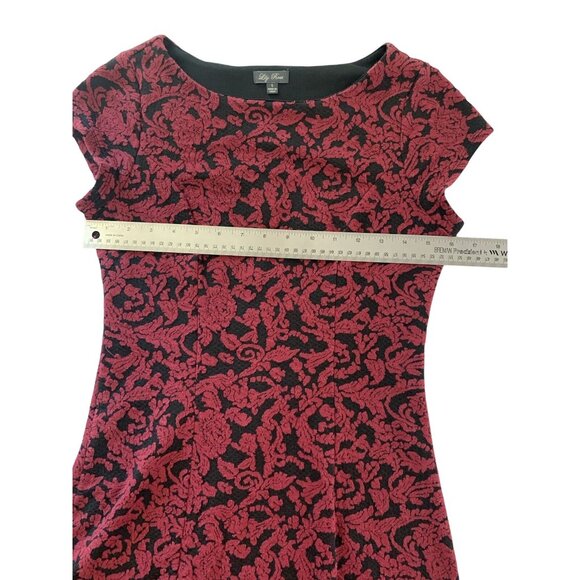 Lily Rose Junior Teens Red & Black Floral Dress Size Small - Picture 3 of 7
